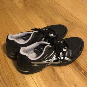 Asics volleyball shoes, black, size 10 women’s
